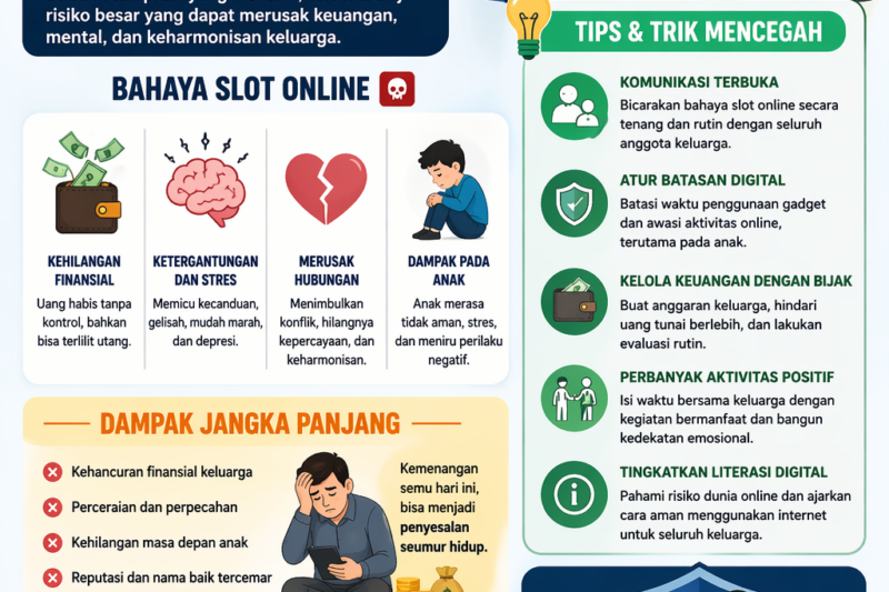 Edukasi bahaya slot online untuk keluarga masa kini, membahas tips pencegahan, rekomendasi perlindungan, dan dampak yang perlu dipahami.