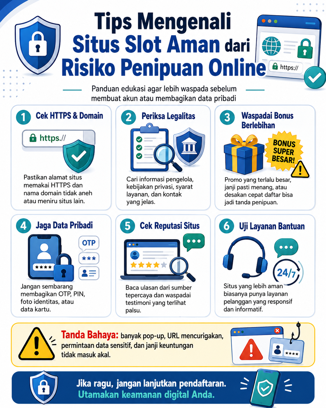 Panduan Memilih Situs Slot yang Aman: Perhatikan Legalitas dan Keamanan Data Meta deskripsi: Panduan memilih situs slot yang aman dengan memperhatikan legalitas, transparansi layanan, keamanan akun, serta perlindungan data pribadi.